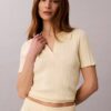 Polo-T-Shirt aus glatter Baumwollrippe Polo-T-Shirt aus glatter Baumwollrippe
