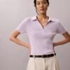 Polo-T-Shirt aus glatter Baumwollrippe Polo-T-Shirt aus glatter Baumwollrippe