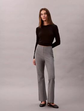 Ponte-Hose mit schmalem, ausgestelltem Bein