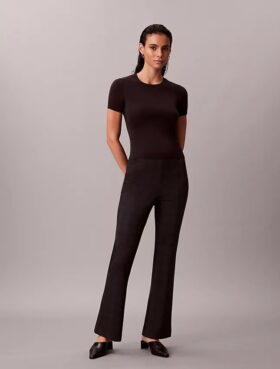 Ponte-Hose mit schmalem, ausgestelltem Bein
