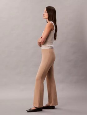 Ponte-Hose mit schmalem, ausgestelltem Bein