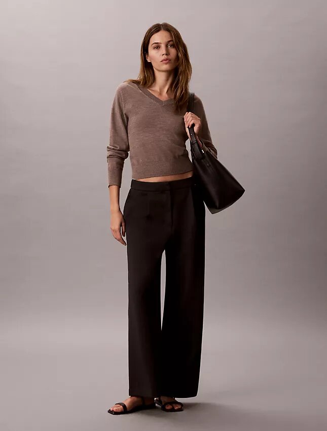 Ponte-Hose mit weitem Bein Ponte-Hose mit weitem Bein