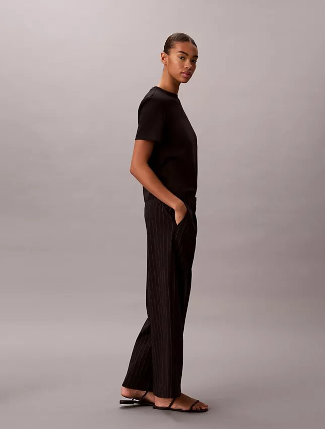 Ponte-Streifen-Hose mit weitem Bein Ponte-Streifen-Hose mit weitem Bein