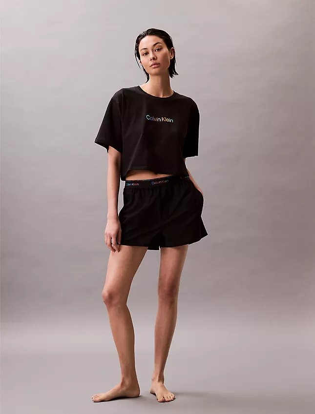 Popeline-Schlafshorts mit Pride-Logo Popeline-Schlafshorts mit Pride-Logo