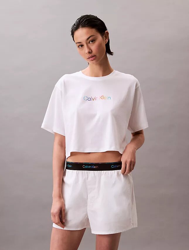 Popeline-Schlafshorts mit Pride-Logo Popeline-Schlafshorts mit Pride-Logo
