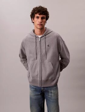 Premium-Frottee-Hoodie mit Reißverschluss und lockerer Passform