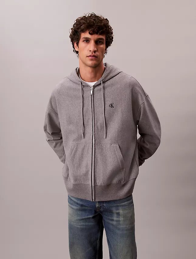 Premium-Frottee-Hoodie mit Reißverschluss und lockerer Passform Premium-Frottee-Hoodie mit Reißverschluss und lockerer Passform