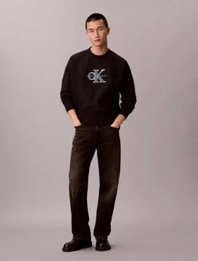 Premium-Frottee-Sweatshirt „Monologo“ in lockerer Passform Premium-Frottee-Sweatshirt „Monologo“ in lockerer Passform