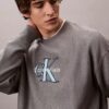 Premium-Frottee-Sweatshirt „Monologo“ in lockerer Passform