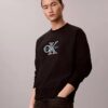Premium-Frottee-Sweatshirt „Monologo“ in lockerer Passform