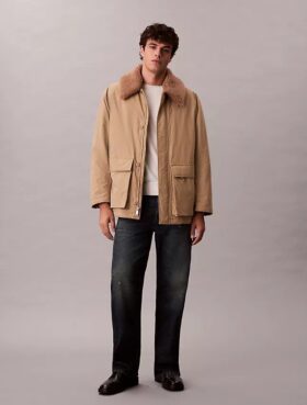 Puffer-Car-Coat mit Sherpa-Kragen
