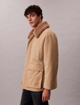Puffer-Car-Coat mit Sherpa-Kragen