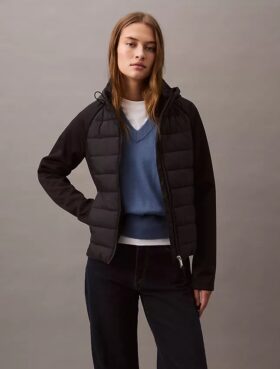 Pufferjacke aus verschiedenen Materialien