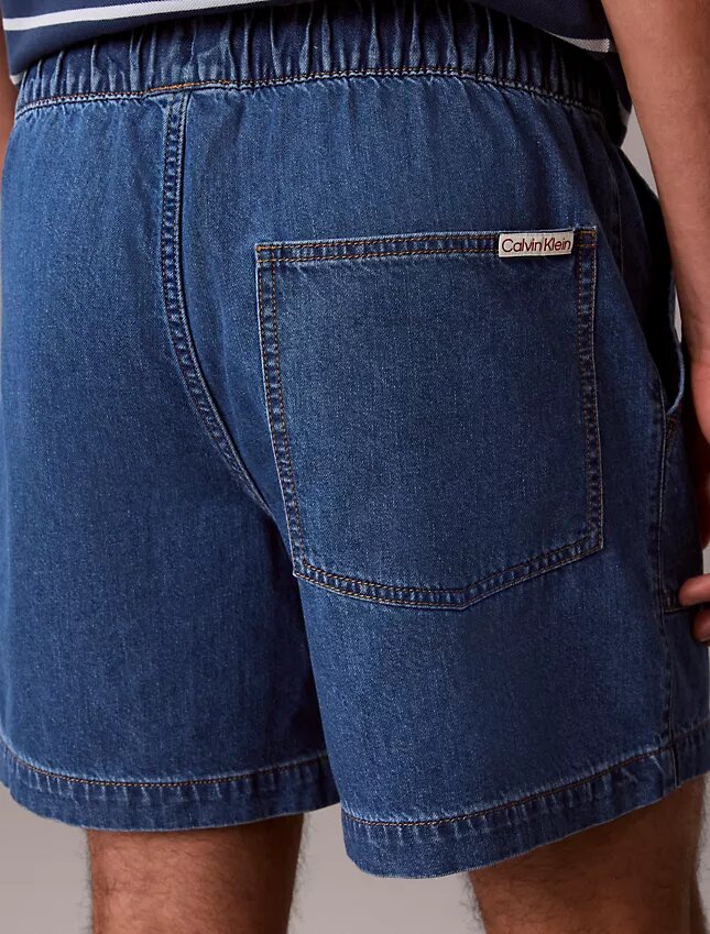 Pull-On-Shorts aus Denim-Leinen-Mischung Pull-On-Shorts aus Denim-Leinen-Mischung
