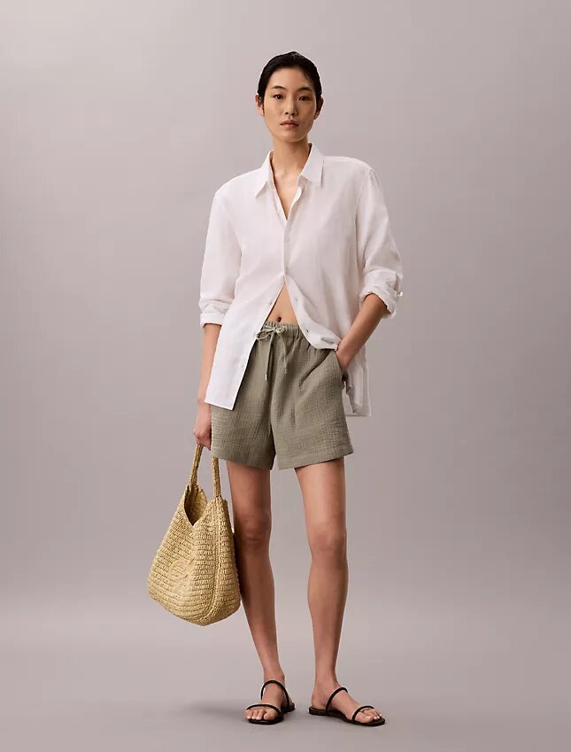 Pull-On-Shorts aus doppelter Gaze Pull-On-Shorts aus doppelter Gaze