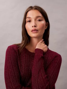 Pullover aus Lurex-Merinowollmischung