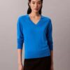 Pullover aus Merinowolle mit V-Ausschnitt