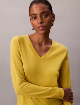 Pullover aus Merinowolle mit V-Ausschnitt