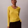 Pullover aus Merinowolle mit V-Ausschnitt