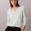 Pullover aus Merinowolle mit V-Ausschnitt