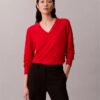 Pullover aus Merinowolle mit V-Ausschnitt