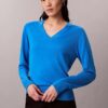 Pullover aus Merinowolle mit V-Ausschnitt