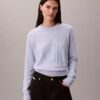 Pullover mit Monogram aus glatter Baumwollchenille Pullover mit Monogram aus glatter Baumwollchenille