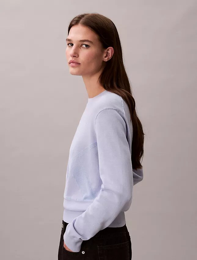 Pullover mit Monogram aus glatter Baumwollchenille Pullover mit Monogram aus glatter Baumwollchenille