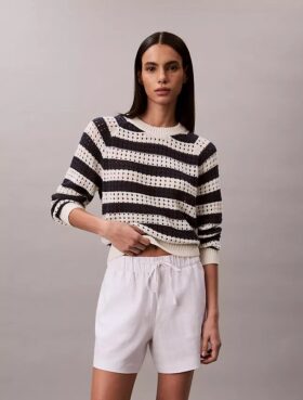 Pullover mit offenem Strickmuster
