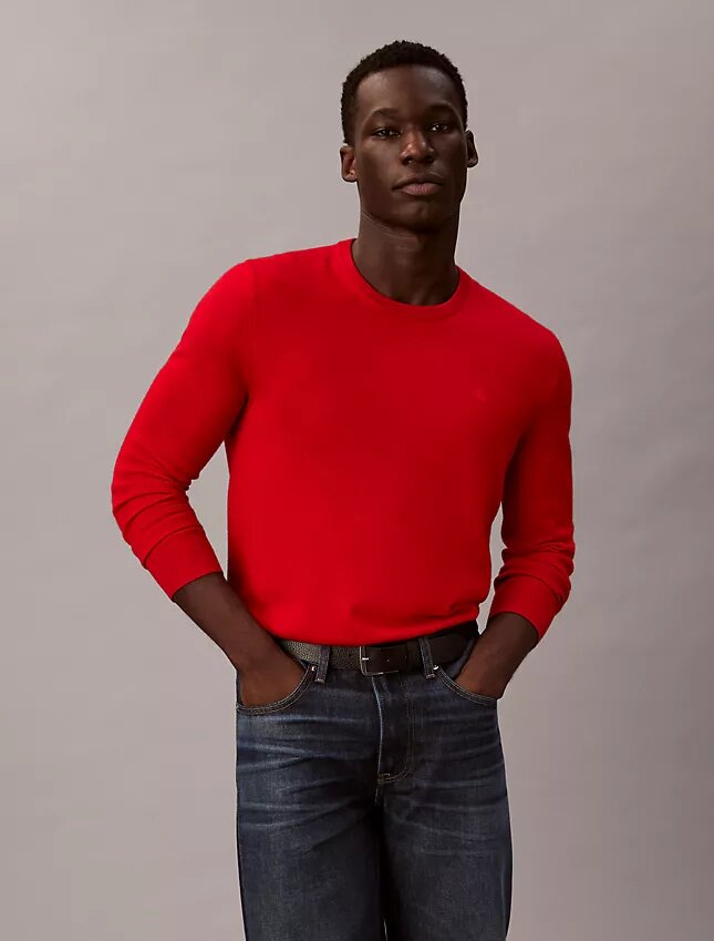 Pullover mit Rundhalsausschnitt aus extrafeiner Merinomischung Pullover mit Rundhalsausschnitt aus extrafeiner Merinomischung