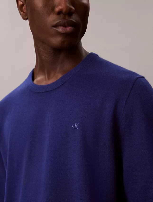 Pullover mit Rundhalsausschnitt aus extrafeiner Merinomischung Pullover mit Rundhalsausschnitt aus extrafeiner Merinomischung