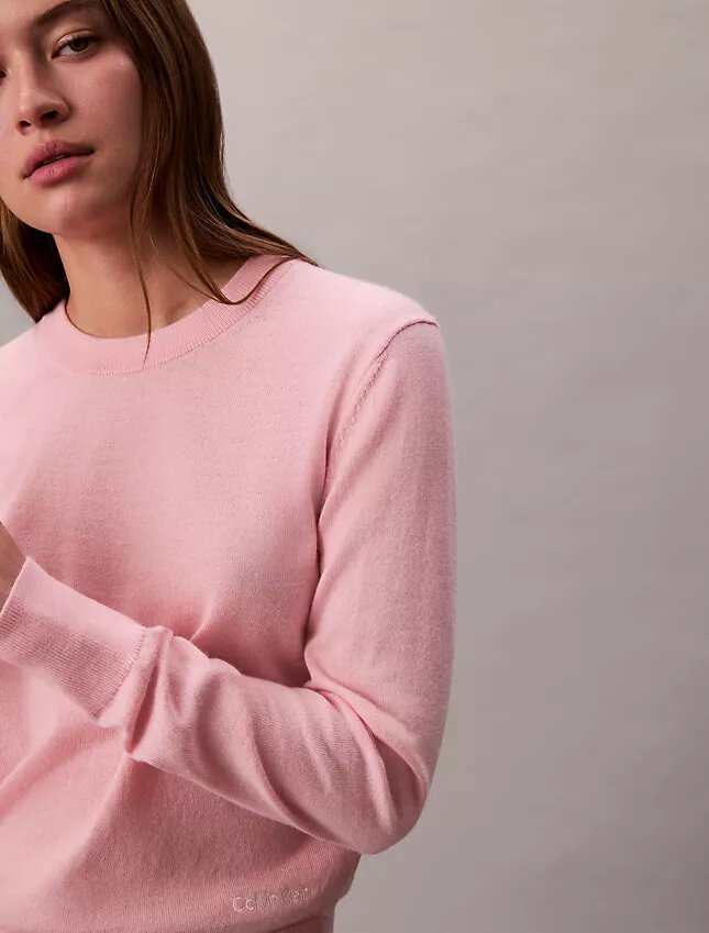 Pullover mit Rundhalsausschnitt aus extrafeiner Merinomischung Pullover mit Rundhalsausschnitt aus extrafeiner Merinomischung