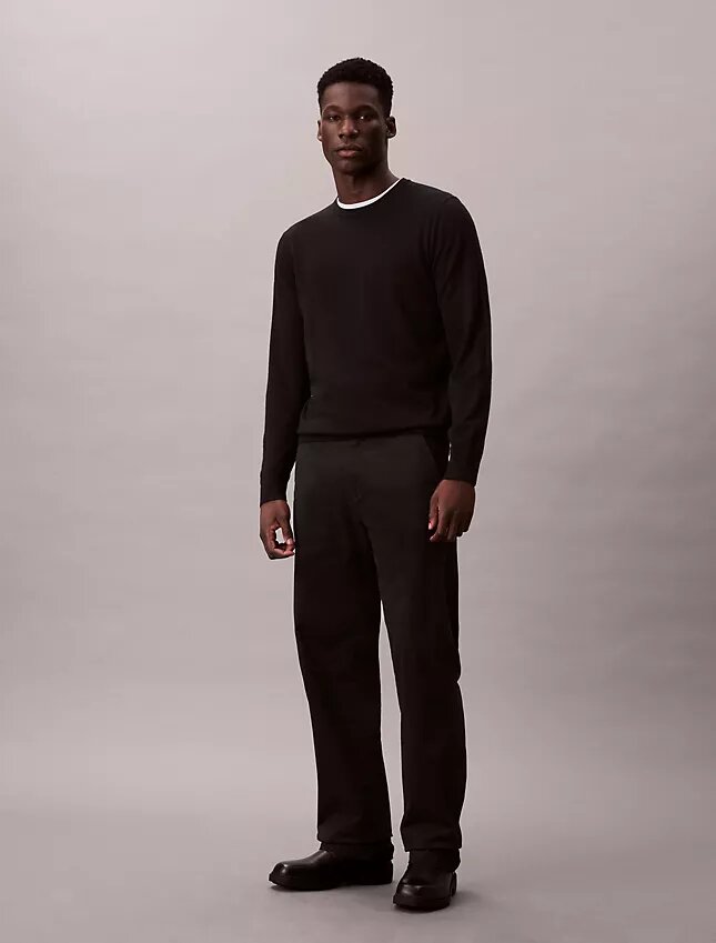 Pullover mit Rundhalsausschnitt aus extrafeiner Merinomischung Pullover mit Rundhalsausschnitt aus extrafeiner Merinomischung