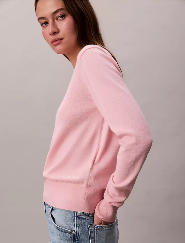 Pullover mit Rundhalsausschnitt aus extrafeiner Merinomischung Pullover mit Rundhalsausschnitt aus extrafeiner Merinomischung
