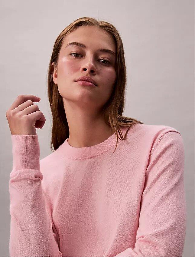 Pullover mit Rundhalsausschnitt aus extrafeiner Merinomischung Pullover mit Rundhalsausschnitt aus extrafeiner Merinomischung