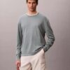 Pullover mit Rundhalsausschnitt aus Leinenmischung