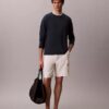 Pullover mit Rundhalsausschnitt aus Leinenmischung