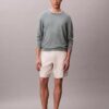 Pullover mit Rundhalsausschnitt aus Leinenmischung