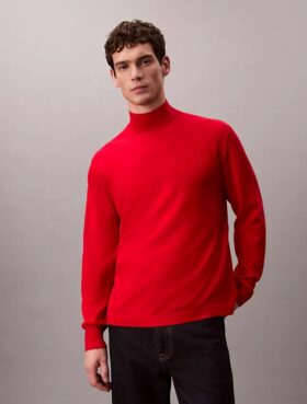 Pullover mit Stehkragen aus Merinowolle