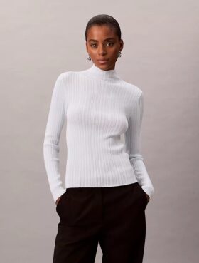 Pullover mit Stehkragen aus Viskosemischung Pullover mit Stehkragen aus Viskosemischung