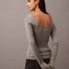 Pullover mit U-Ausschnitt und Rippstrick