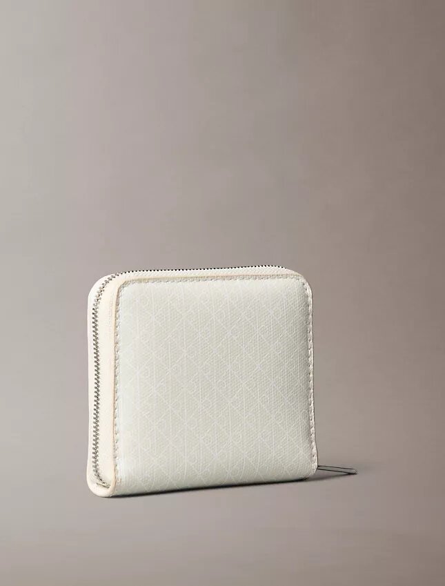 Quadratische Reißverschluss-Geldbörse mit durchgehendem Monogram Quadratische Reißverschluss-Geldbörse mit durchgehendem Monogram