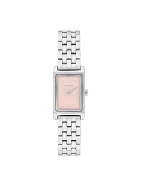 Rechteckige Zifferblatt-Armbanduhr mit Gliederarmband