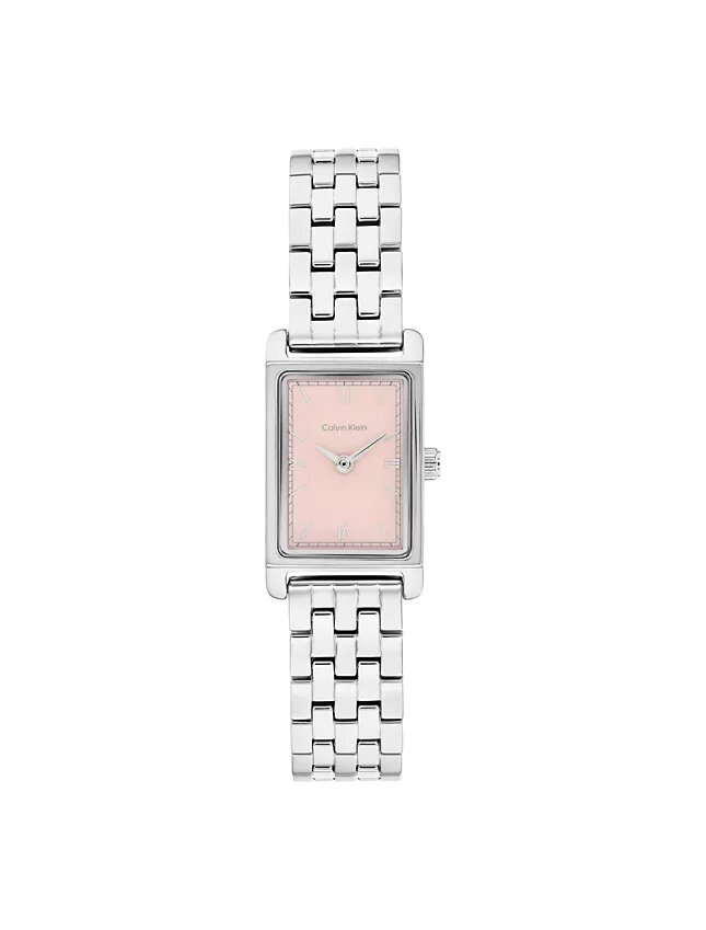 Rechteckige Zifferblatt-Armbanduhr mit Gliederarmband Rechteckige Zifferblatt-Armbanduhr mit Gliederarmband