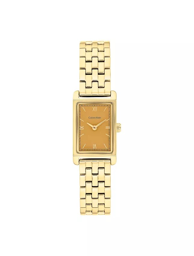Rechteckige Zifferblatt-Armbanduhr mit Gliederarmband Rechteckige Zifferblatt-Armbanduhr mit Gliederarmband