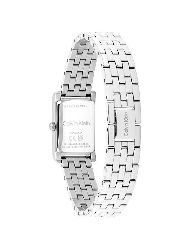Rechteckige Zifferblatt-Armbanduhr mit Gliederarmband Rechteckige Zifferblatt-Armbanduhr mit Gliederarmband