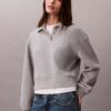 Relaxed CK One Polo Sweatshirt Relaxed CK One Polo Sweatshirt