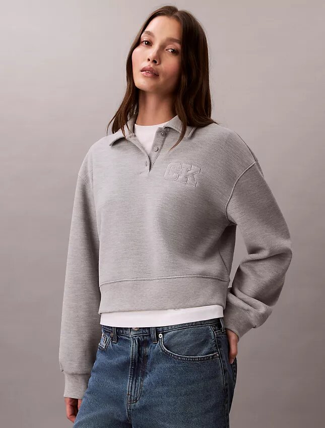 Relaxed CK One Polo Sweatshirt Relaxed CK One Polo Sweatshirt