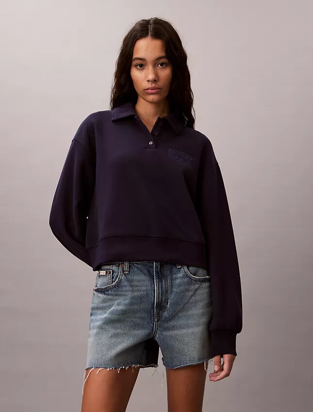 Relaxed CK One Polo Sweatshirt Relaxed CK One Polo Sweatshirt