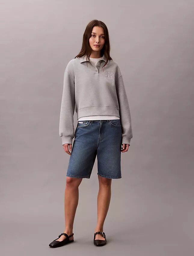 Relaxed CK One Polo Sweatshirt Relaxed CK One Polo Sweatshirt